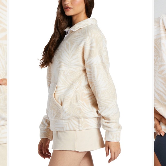 Roxy Polar Fleece Tapioca Palmy Days Pullover. Size Large. NWT - Picture 2 of 12